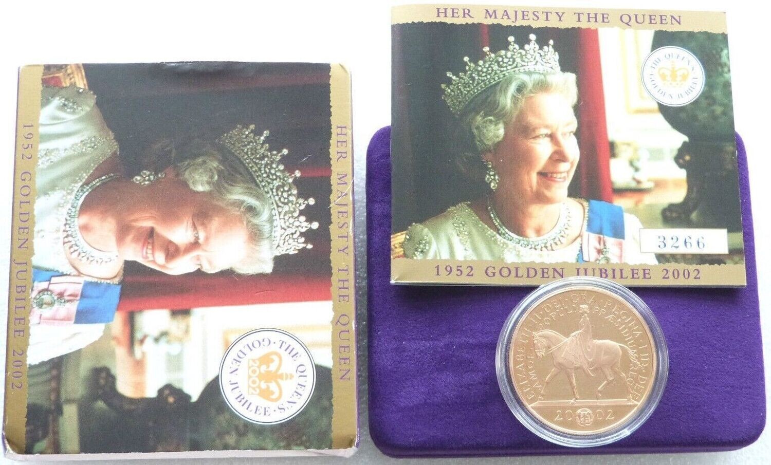 2002 Golden Jubilee £5 Gold Proof Coin Box Coa