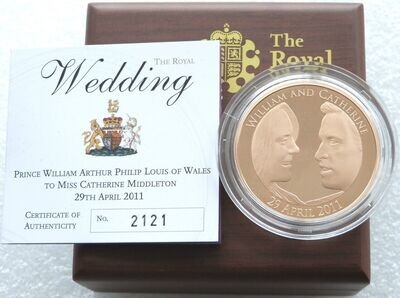 2011 Royal Wedding William and Kate £5 Gold Proof Coin Box Coa
