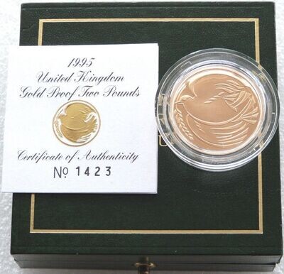 1995 End of Second World War Dove £2 Gold Proof Coin Box Coa