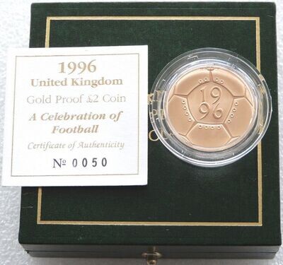 1996 Celebration of Football Mule Mint Error £2 Gold Proof Coin Box Coa