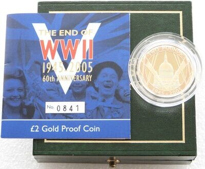 2005 End of Second World War £2 Gold Proof Coin Box Coa