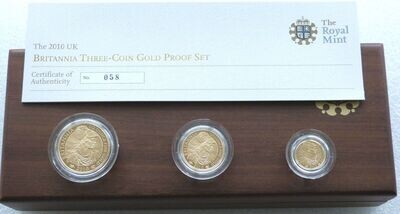 2010 Britannia Gold Proof 3 Coin Set Box Coa