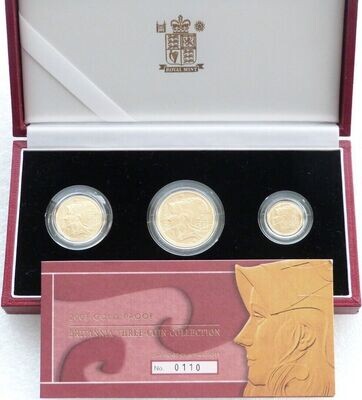 2003 Britannia Gold Proof 3 Coin Set Box Coa