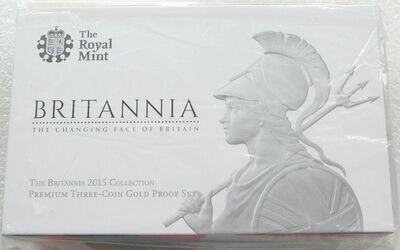 2015 Britannia Premium Gold Proof 3 Coin Set Box Coa Sealed Low Cert 029 - Mintage 99