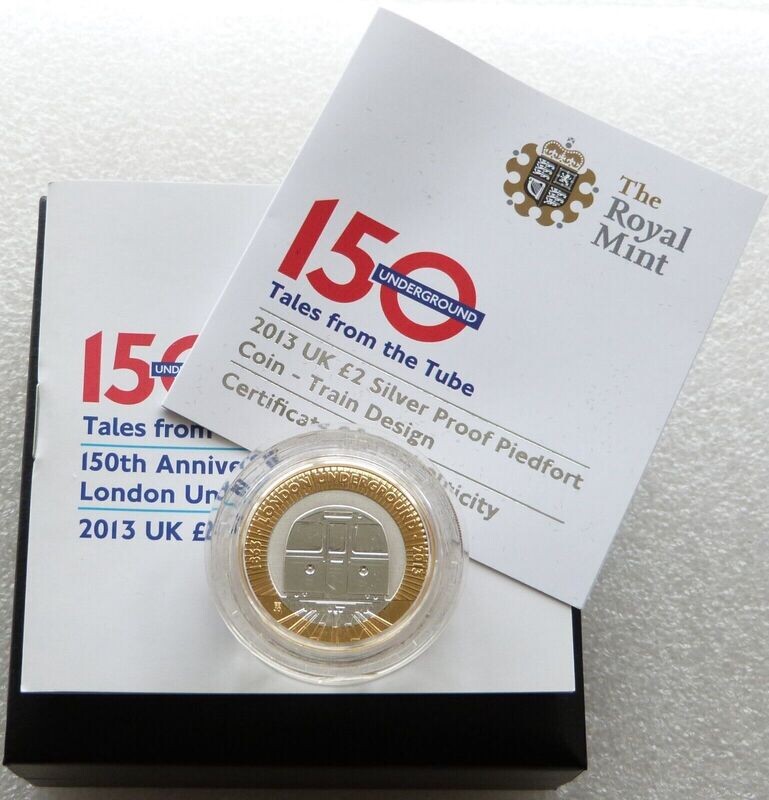 2013 London Underground Train Piedfort £2 Silver Proof Coin Box Coa - Mintage 186