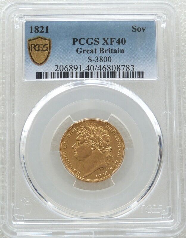 1821 George IV St George and the Dragon Full Sovereign Gold Coin PCGS XF40 1821 George IV St George and the Dragon Full Sovereign Gold Coin PCGS XF40