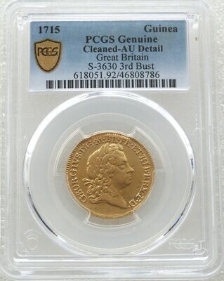 1715 George I Full Guinea Gold Coin PCGS AU Details