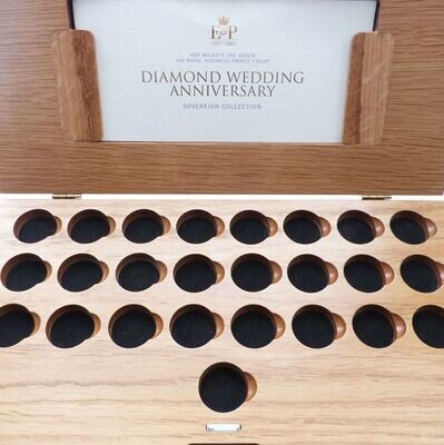 2007 Royal Mint Diamond Wedding Full Sovereign Gold 25 Coin Set Box Coa No Coins - Mintage 60