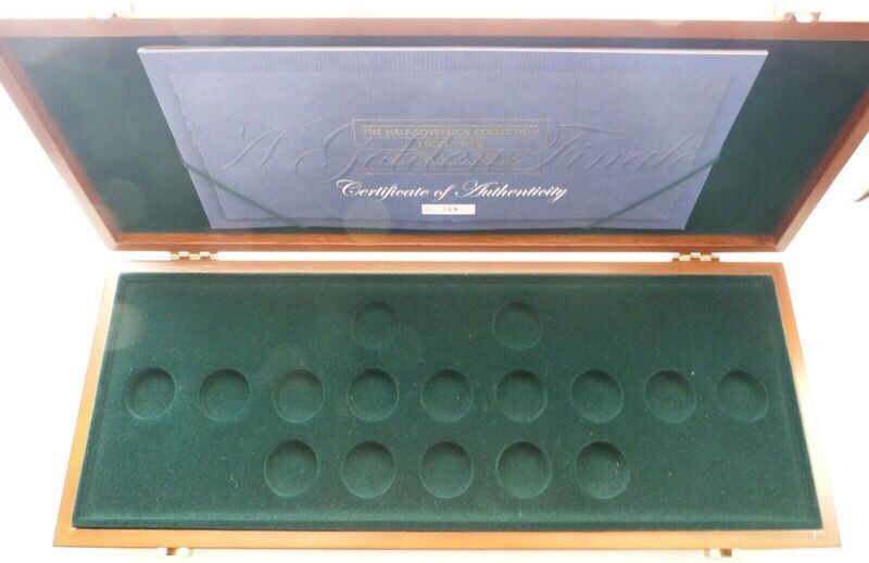 1900 - 1915 Royal Mint Golden Finale Half Sovereign Gold 16 Coin Set Box Coa No Coins
