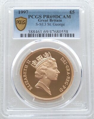 1997 St George and the Dragon £5 Sovereign Gold Proof Coin PCGS PR69 DCAM