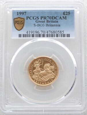 1997 Britannia £25 Gold Proof 1/4oz Coin PCGS PR70 DCAM