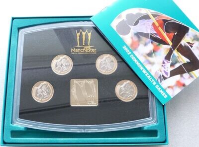 2002 Commonwealth Games Standard £2 Proof 4 Coin Set Box Coa