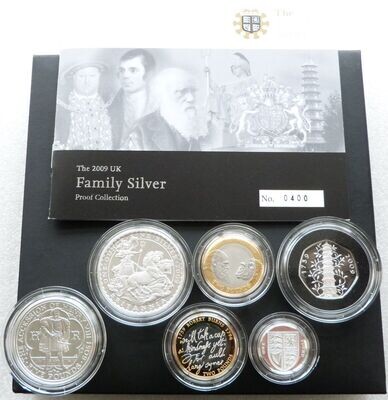 2009 United Kingdom Family Silver Proof 6 Coin Set Box Coa