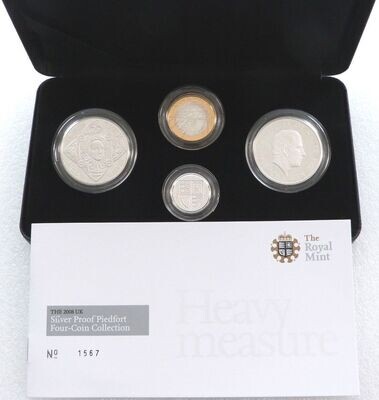 2008 United Kingdom Piedfort Silver Proof 4 Coin Set Box Coa