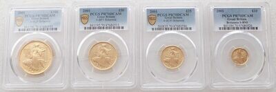 2001 Britannia Gold Proof 4 Coin Set PCGS PR70 DCAM