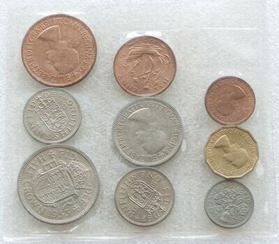 1953 Elizabeth II Coronation Uncirculated 9 Coin Set - Half-Crown to Farthing