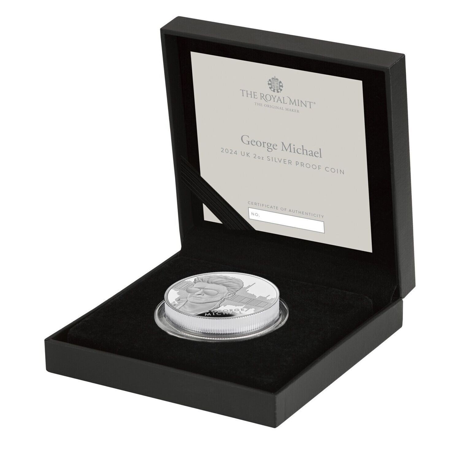 2024 Music Legends George Michael £5 Silver Proof 2oz Coin Box Coa