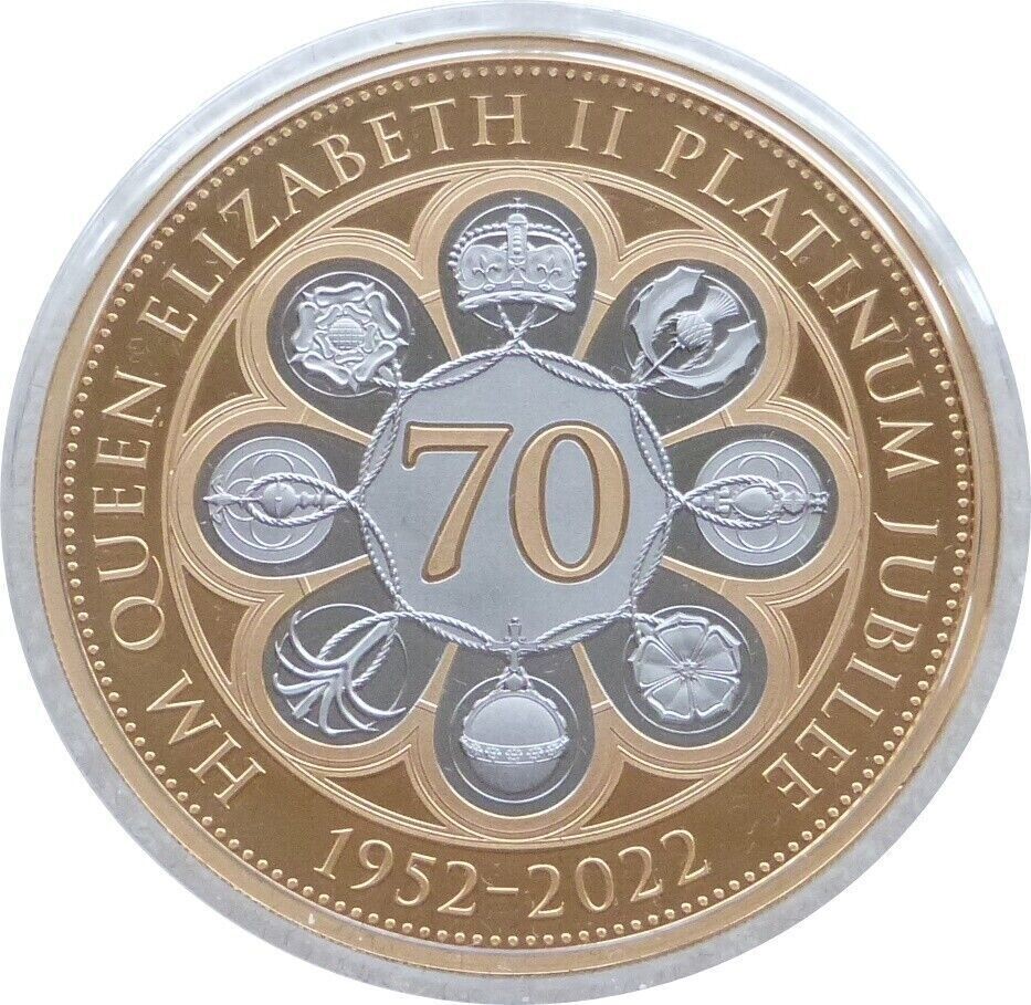 2022 Guernsey Platinum Jubilee £5 Gold Proof 1oz Coin Box Coa