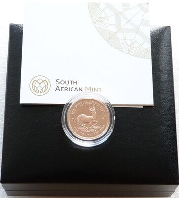 2019 South Africa Quarter Krugerrand Gold Proof 1/4oz Coin Box Coa