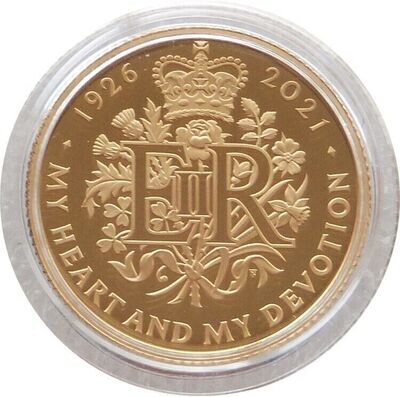 2021 Queens 95th Birthday £25 Gold Proof 1/4oz Coin Box Coa
