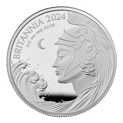 2024 Britannia £5 Silver Proof 2oz Coin Box Coa