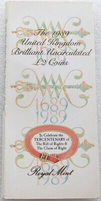 1989 Bill and Claim of Rights £2 Brilliant Uncirculated Coin Set
