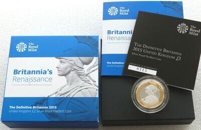 2015 Britannia Definitive Piedfort £2 Silver Proof Coin Box Coa