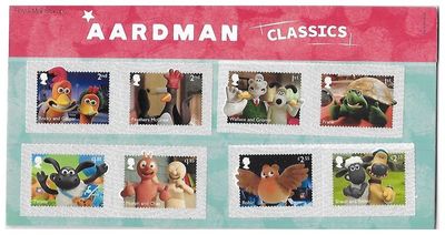 2022 Royal Mail Aardman Classics 12 Stamp Presentation Pack and Mini Sheet