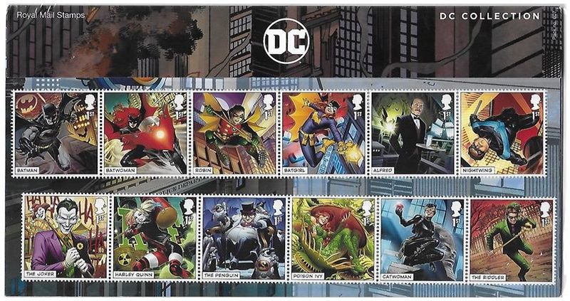 2021 Royal Mail DC Collection Super Heroes 18 Stamp Presentation Pack and Mini Sheet