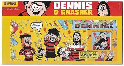 2021 Royal Mail Beano Dennis and Gnasher 10 Stamp Presentation Pack and Mini Sheet