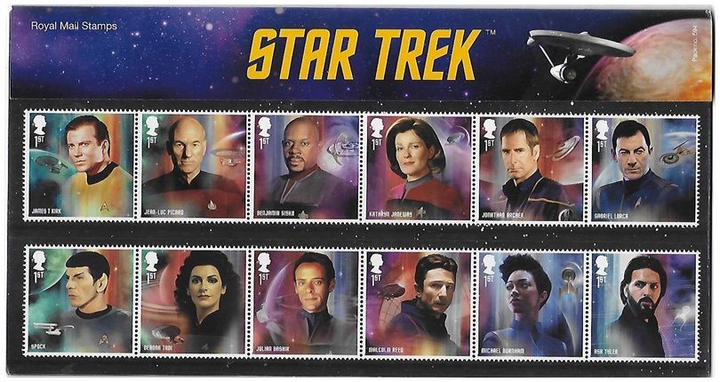 2020 Royal Mail Star Trek 18 Stamp Presentation Pack and Mini Sheet
