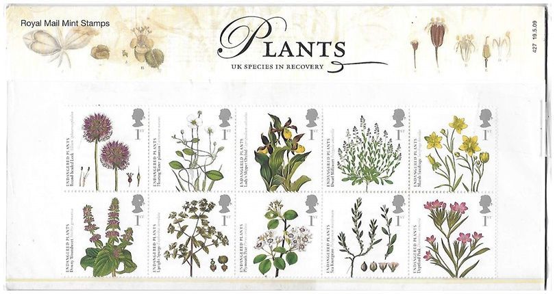 2009 Royal Mail Plants 14 Stamp Presentation Pack and Mini Sheet
