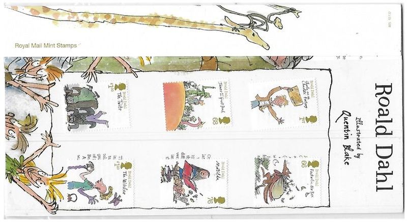 2012 Royal Mail Ronald Dahl 10 Stamp Presentation Pack and Mini Sheet
