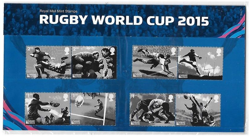 2015 Royal Mail Rugby World Cup 8 Stamp Presentation Pack