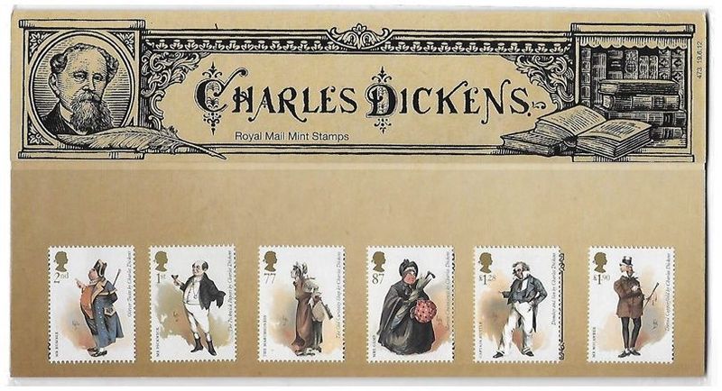 2012 Royal Mail Charles Dickens 10 Stamp Presentation Pack and Mini Sheet