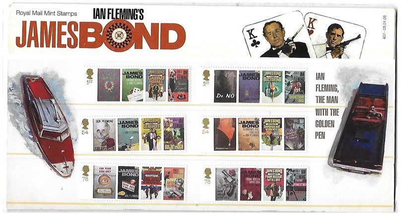 2008 Royal Mail James Bond 6 Stamp Presentation Pack