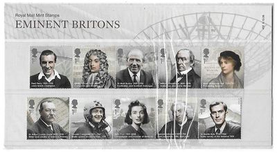 2009 Royal Mail Eminent Britons 10 Stamp Presentation Pack