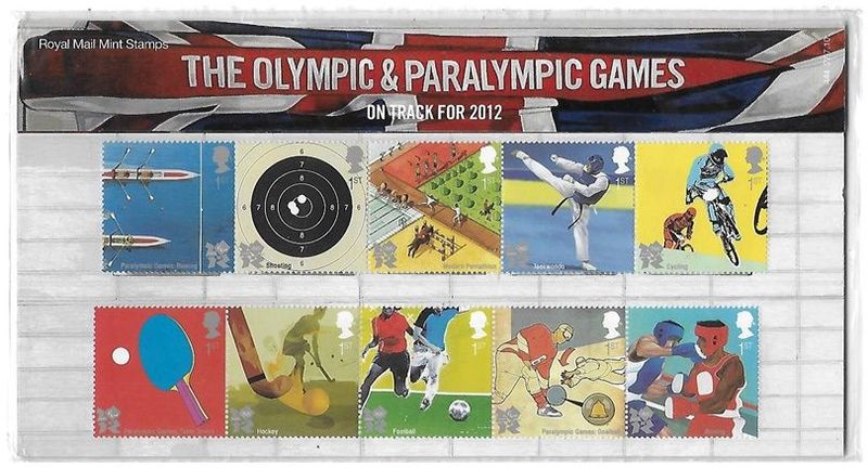 2010 Royal Mail The Olympic and Paralympic Games 10 Stamp Presentation Pack