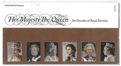 2013 Royal Mail Queen Elizabeth II Six Decades of Royal Portraits 6 Stamp Presentation Pack