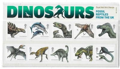 2013 Royal Mail Dinosaurs 10 Stamp Presentation Pack