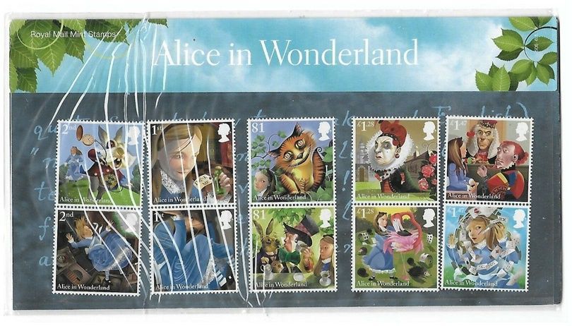 2015 Royal Mail Alice in Wonderland 10 Stamp Presentation Pack