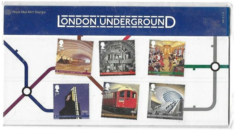 2013 Royal Mail London Underground 10 Stamp Presentation Pack and Mini Sheet