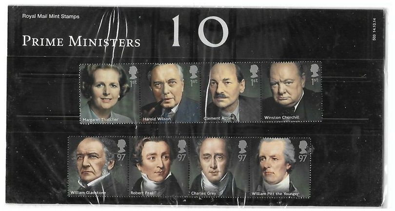 2014 Royal Mail Prime Ministers 8 Stamp Presentation Pack