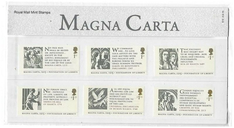 2015 Royal Mail Magna Carta 6 Stamp Presentation Pack 2015 Royal Mail Magna Carta 6 Stamp Presentation Pack