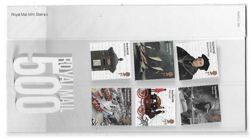 2016 Royal Mail 500 10 Stamp Presentation Pack and Mini Sheet