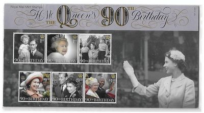 2016 Royal Mail Queens 90th Birthday 10 Stamp Presentation Pack and Mini Sheet
