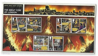 2016 Royal Mail Great Fire of London 6 Stamp Presentation Pack