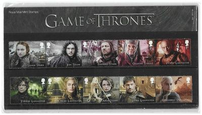 2018 Royal Mail Game of Thrones 15 Stamp Presentation Pack and Mini Sheet