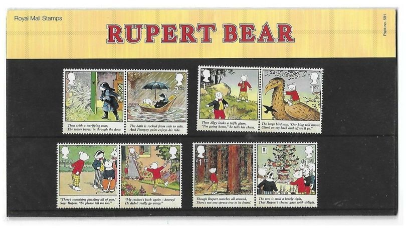 2020 Royal Mail Rupert the Bear 8 Stamp Presentation Pack