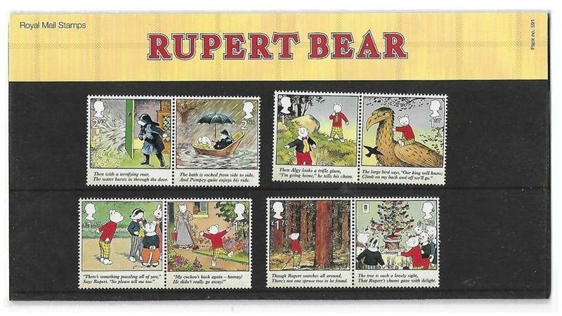 2020 Royal Mail Rupert the Bear 8 Stamp Presentation Pack